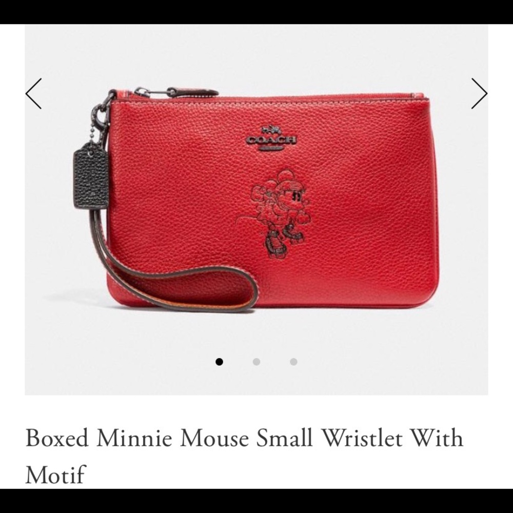NWT Coach X Minnie Mouse Wristlet With Box - Picture 1 of 4